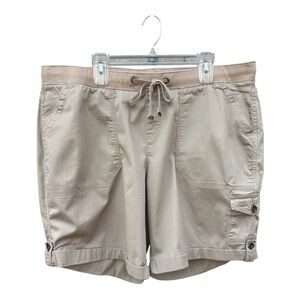 Terra & Sky Women's High Waist Shorts in Beige